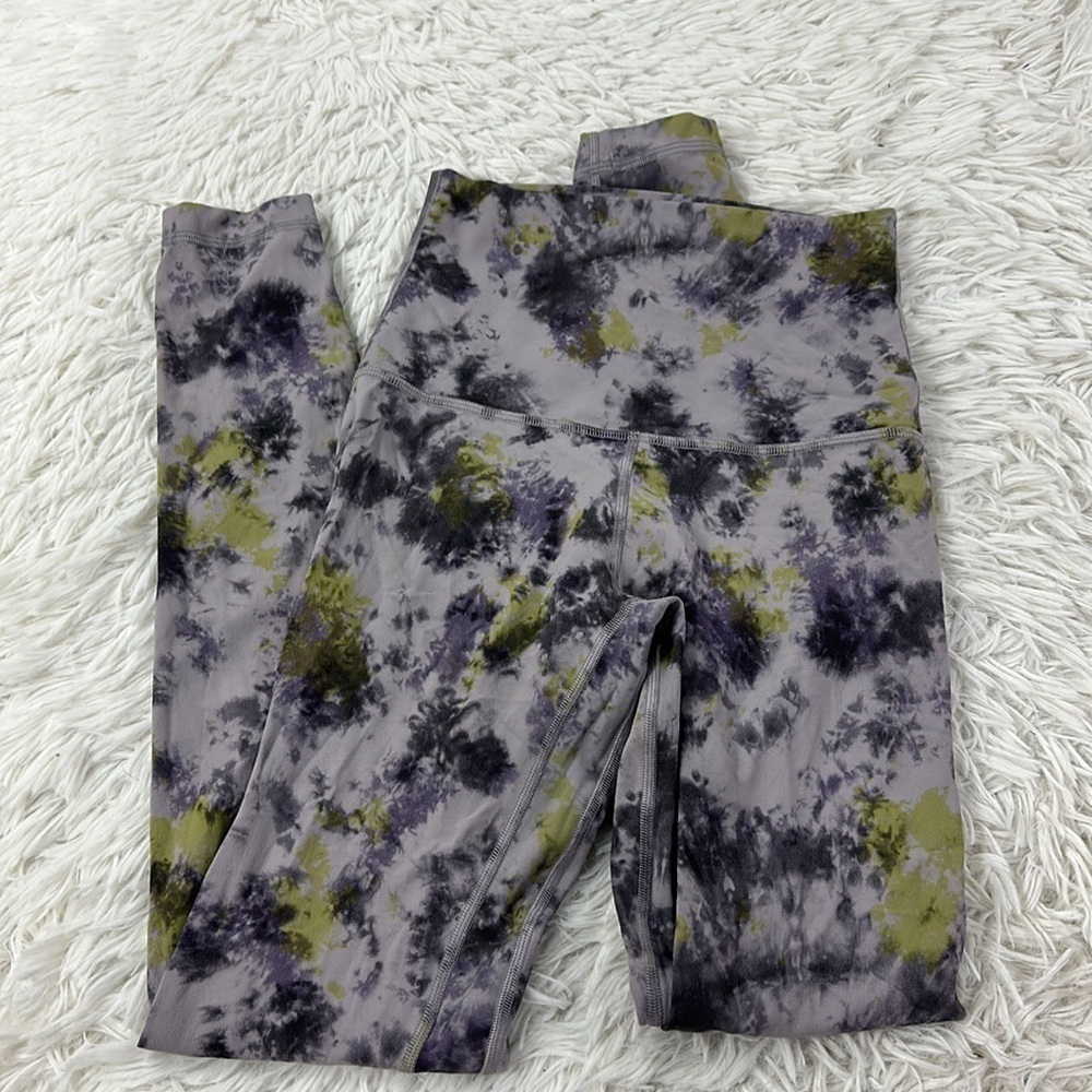 Lululemon Align Super-High-Rise Pant 28" Radial Tie Dye Mauve Grey Multi